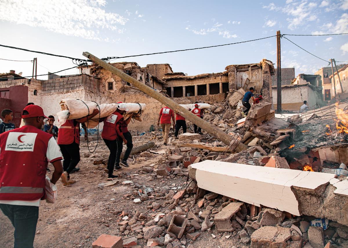 A 6.8 magnitude earthquake hit Morocco on September 8, killing and injuring thousands of people and causing widespread destruction. The Moroccan Red Crescent Society (MRCS) responded immediately, providing first aid and psychosocial support, and evacuating people from damaged buildings.
