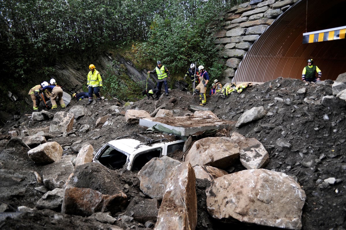 Figur 10.3 Øvelse jordras ved tunnel