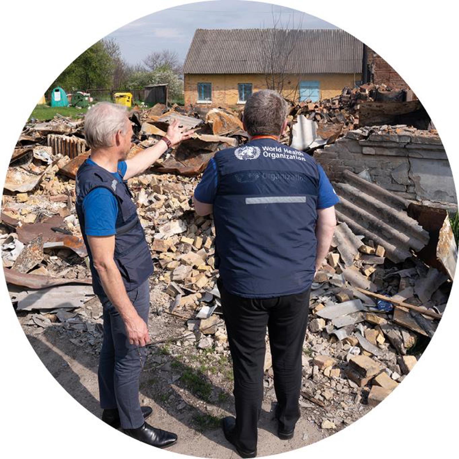 Outbuilding of the Damaged Makariv District Hospital in Ukraine, © WHO / Christopher Black.