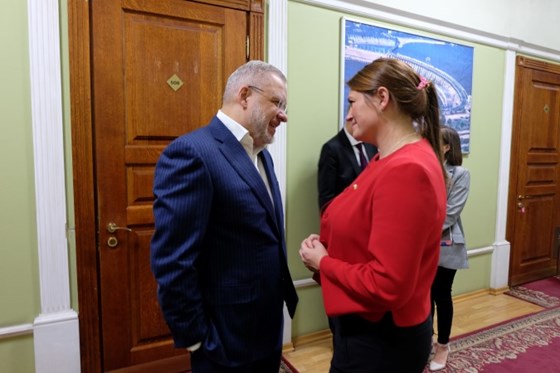 Ukrainas energiminister German Galusjenko og næringsminister Cecilie Myrseth.