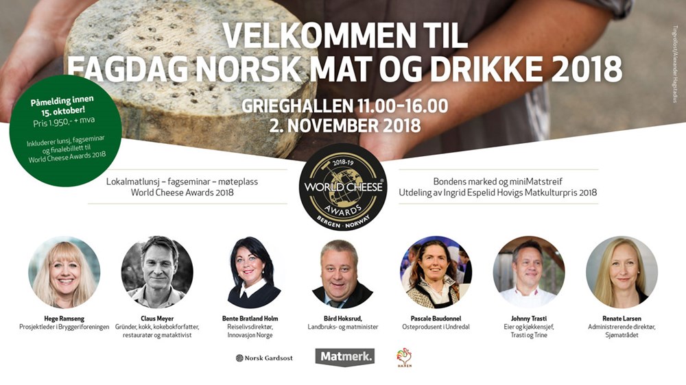 Plakat for Fagdag Norsk mat og drikke 2018
