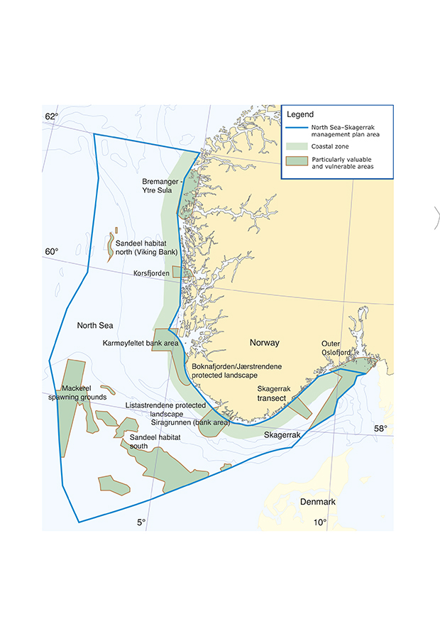 Figure 3.15 Particularly valuable and vulnerable areas in the North Sea and Skagerrak

