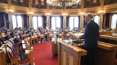 The Prime Minister at the Parliament (The Storting)