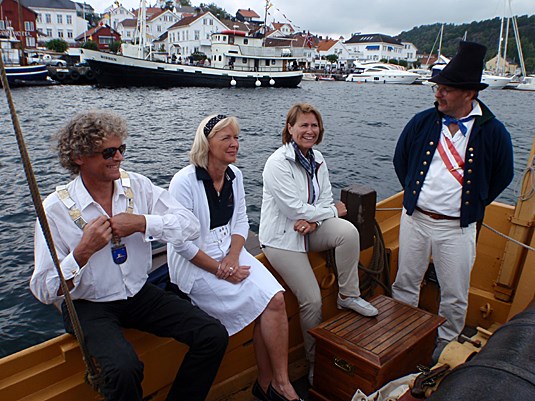 Forsvarsminister Grete Faremo på Trebåtfestivalen 2010 i Risør. - Foto: Forsvarsdepartementet