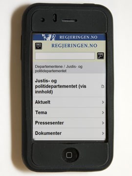 Nå kan du lese Justisdepartementets nettsider på mobilen din.