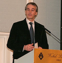 Foreign Minister Jonas Gahr Støre during his speech at the annual Europe Conference. Photo: MFA