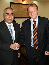 Prime Minister Fayyad and State Secretary Johansen, Photo: TH Andersen, MFA