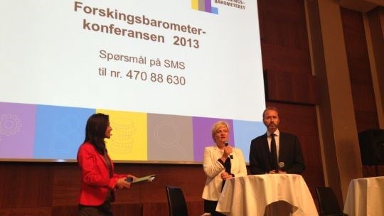 Konferansier Siri Lill Mannes, kunnskapsminister Kristin Halvorsen og nærings- og handelsminister Trond Giske