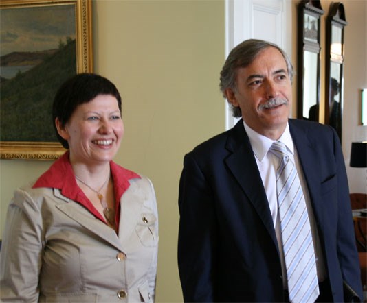 Fiskeri- og kystminister Helga Pedersen og den portugisiske fiskeriministeren Jaime Silva