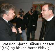 Statsråd Bjarne Håkon Hanssen og biskop Bernt Eidsvig